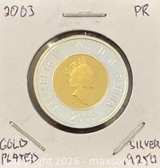 MaxSold Auction: 2003 Cdn. Silver Proof Queen Elizabeth II Twoonie  - Newmarket (Ontario, Canada) PARTNER MANAGED Reseller Online Auction - Walter Avenue