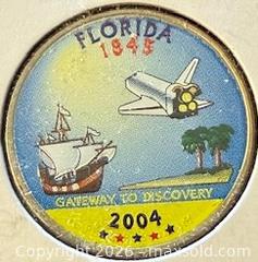 MaxSold Auction: 2004 US Colour Florida State Quarter Dollar - US Mint's 50 State Quarters Program  - Newmarket (Ontario, Canada) PARTNER MANAGED Reseller Online Auction - Walter Avenue