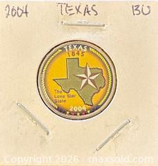 MaxSold Auction: 2004 US Colour Texas State Quarter Dollar - US Mint's 50 State Quarters Program  - Newmarket (Ontario, Canada) PARTNER MANAGED Reseller Online Auction - Walter Avenue