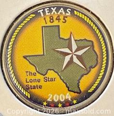 MaxSold Auction: 2004 US Colour Texas State Quarter Dollar - US Mint's 50 State Quarters Program  - Newmarket (Ontario, Canada) PARTNER MANAGED Reseller Online Auction - Walter Avenue