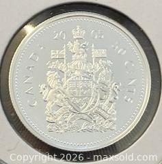 MaxSold Auction: 2005 Cdn. Silver Proof Queen Elizabeth II 50 Cents  - Newmarket (Ontario, Canada) PARTNER MANAGED Reseller Online Auction - Walter Avenue
