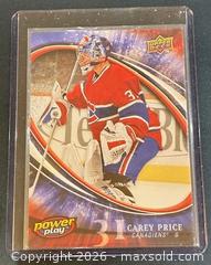 MaxSold Auction: 2008-9 Upper Deck Power Play Carey Price Hockey Collectible Trading Card  - Newmarket (Ontario, Canada) PARTNER MANAGED Reseller Online Auction - Walter Avenue