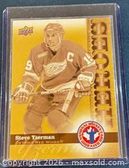 MaxSold Auction:  2009-10 Upper Deck National Hockey Card Day Steve Yzerman Hockey Collectible Trading Card  - Newmarket (Ontario, Canada) PARTNER MANAGED Reseller Online Auction - Walter Avenue