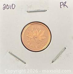MaxSold Auction: 2010 Cdn. Proof Queen Elizabeth II 1 Cent  - Newmarket (Ontario, Canada) PARTNER MANAGED Reseller Online Auction - Walter Avenue