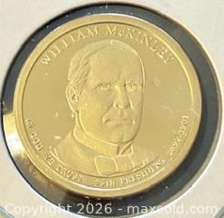 MaxSold Auction: 2013 US Proof William McKinley 25th President "1897-1901" Dollar - Series Honoring US Presidents  - Newmarket (Ontario, Canada) PARTNER MANAGED Reseller Online Auction - Walter Avenue