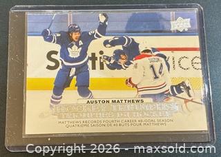 MaxSold Auction:  2022-3 Upper Deck Tim Hortons Hockey Triumphs Auston Matthews Hockey Collectible Trading Card  - Newmarket (Ontario, Canada) PARTNER MANAGED Reseller Online Auction - Walter Avenue