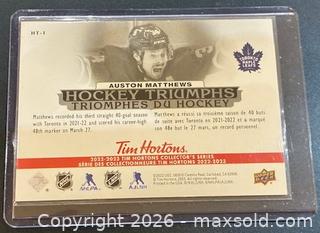MaxSold Auction:  2022-3 Upper Deck Tim Hortons Hockey Triumphs Auston Matthews Hockey Collectible Trading Card  - Newmarket (Ontario, Canada) PARTNER MANAGED Reseller Online Auction - Walter Avenue