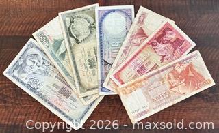 MaxSold Auction: 7 Assort Large Amount World Paper Banknote  - Newmarket (Ontario, Canada) PARTNER MANAGED Reseller Online Auction - Walter Avenue