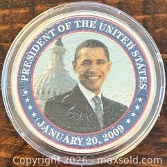 MaxSold Auction: Colour Barack Obama Inaugural Commemorative the 44th Presidency with Lincoln on the back  - Newmarket (Ontario, Canada) PARTNER MANAGED Reseller Online Auction - Walter Avenue
