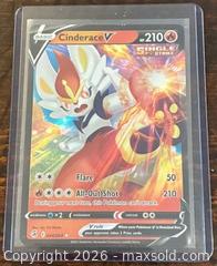 MaxSold Auction: Pokémon Cinderace V the Sword & Shield: Fusion Strike Expansion Set Collectible Trading Card  - Newmarket (Ontario, Canada) PARTNER MANAGED Reseller Online Auction - Walter Avenue