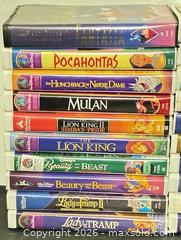 MaxSold Auction: Retro Assort Disney Kids Movies VHS Tapes  - Newmarket (Ontario, Canada) PARTNER MANAGED Reseller Online Auction - Walter Avenue