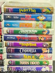 MaxSold Auction: Retro Assort Disney Kids Movies VHS Tapes  - Newmarket (Ontario, Canada) PARTNER MANAGED Reseller Online Auction - Walter Avenue