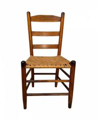 MaxSold Auction: Antique American Rustic Primitive Decor Ladder Back Rush Oak Chair Woven Seat - Roswell (Georgia, USA) SELLER MANAGED Estate Sale Online Auction -  Alpharetta Highway (STORAGE)