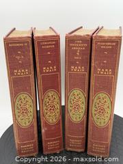 MaxSold Auction: Set of 4 Antique hardcover books from the Mark Twain - Menlo Park (California, USA) SELLER MANAGED Downsizing Online Auction - Henderson Place