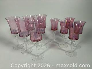 MaxSold Auction: (10) Vintage CRANBERRY/Clear Glass Goblets - Toronto (Ontario, Canada) SELLER MANAGED Reseller Online Auction - Chesswood Drive