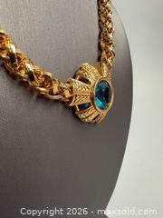 MaxSold Auction: Chunky SWAROVSKI Teal Blue/Green Austrian Crystal Chainlink Choker   - Toronto (Ontario, Canada) SELLER MANAGED Reseller Online Auction - Chesswood Drive