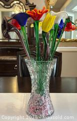 MaxSold Auction: MCM Long Stem MURANO Bouquet Hand Blown Art Glass Flowers and Bohemian Cut Crystal Vase - Toronto (Ontario, Canada) SELLER MANAGED Reseller Online Auction - Chesswood Drive