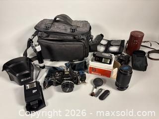 MaxSold Auction: NIKON FG 35mm Camera, ZEISS Lens, NIKON Speedlight SB-18, Carrying Case and More - Toronto (Ontario, Canada) SELLER MANAGED Reseller Online Auction - Chesswood Drive