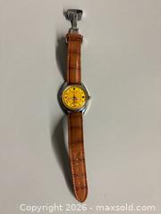 MaxSold Auction: ORIS SWISS Pokaface Yellow Dial 17 JEWELS Watch with Leather Band - Toronto (Ontario, Canada) SELLER MANAGED Reseller Online Auction - Chesswood Drive
