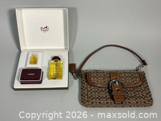 MaxSold Auction: Vintage HERMES AMAZONE Perfume Gift Set and COACH Soho Signature Buckle Wristlet   - Toronto (Ontario, Canada) SELLER MANAGED Reseller Online Auction - Chesswood Drive