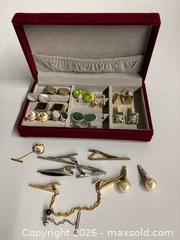 MaxSold Auction: Vintage Pairs of Men’s Cufflinks and Tie-Clips with Jewelry Box - Toronto (Ontario, Canada) SELLER MANAGED Reseller Online Auction - Chesswood Drive