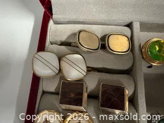 MaxSold Auction: Vintage Pairs of Men’s Cufflinks and Tie-Clips with Jewelry Box - Toronto (Ontario, Canada) SELLER MANAGED Reseller Online Auction - Chesswood Drive