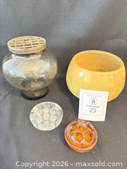 MaxSold Auction: Assortment of Flower Frogs, vase & planter  - Meaford (Ontario, Canada) PARTNER MANAGED Estate Sale Online Auction - Graham Street
