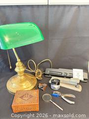 MaxSold Auction: Assortment of Office Supplies including Bankers Style Lamp - Meaford (Ontario, Canada) PARTNER MANAGED Estate Sale Online Auction - Graham Street
