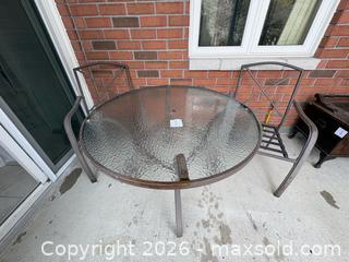 MaxSold Auction: Glass Patio Table and 2 Metal Chairs  - Meaford (Ontario, Canada) PARTNER MANAGED Estate Sale Online Auction - Graham Street