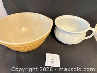 MaxSold Auction: Large Ceramic Bread Bowl & Chamber Pot  - Meaford (Ontario, Canada) PARTNER MANAGED Estate Sale Online Auction - Graham Street