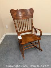 MaxSold Auction: WOODEN PRESSED BACK ROCKING CHAIR - Meaford (Ontario, Canada) PARTNER MANAGED Estate Sale Online Auction - Graham Street