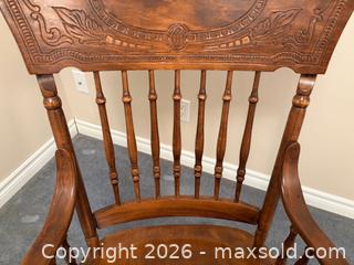 MaxSold Auction: WOODEN PRESSED BACK ROCKING CHAIR - Meaford (Ontario, Canada) PARTNER MANAGED Estate Sale Online Auction - Graham Street