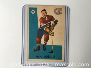 MaxSold Auction: 1959 Parkhurst, Henri Richard, card #39 - Toronto (Ontario, Canada) SELLER MANAGED Downsizing Online Auction - Marlborough Avenue