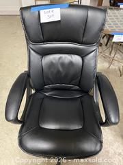 MaxSold Auction: Black Vegan Leather Executive Office Chair - East Fallowfield Township (Pennsylvania, USA) SELLER MANAGED Downsizing Online Auction - Mink Hollow Road