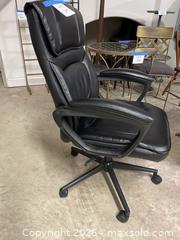 MaxSold Auction: Black Vegan Leather Executive Office Chair - East Fallowfield Township (Pennsylvania, USA) SELLER MANAGED Downsizing Online Auction - Mink Hollow Road