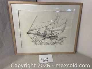 MaxSold Auction: Framed, Signed, Numbered Scott Kennedy Sailboat Print - East Fallowfield Township (Pennsylvania, USA) SELLER MANAGED Downsizing Online Auction - Mink Hollow Road