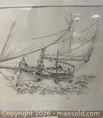 MaxSold Auction: Framed, Signed, Numbered Scott Kennedy Sailboat Print - East Fallowfield Township (Pennsylvania, USA) SELLER MANAGED Downsizing Online Auction - Mink Hollow Road