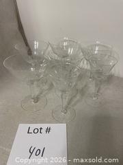MaxSold Auction: Lot of 7 Vintage Etched Crystal Glasses - East Fallowfield Township (Pennsylvania, USA) SELLER MANAGED Downsizing Online Auction - Mink Hollow Road