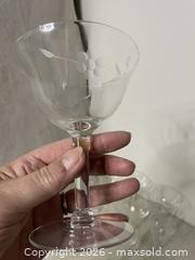 MaxSold Auction: Lot of 7 Vintage Etched Crystal Glasses - East Fallowfield Township (Pennsylvania, USA) SELLER MANAGED Downsizing Online Auction - Mink Hollow Road