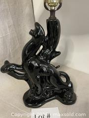 MaxSold Auction: Mid Century Black Panther Lamp with Shade - East Fallowfield Township (Pennsylvania, USA) SELLER MANAGED Downsizing Online Auction - Mink Hollow Road