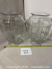 MaxSold Auction: Pair of Very Large Glass Urns/Vases - East Fallowfield Township (Pennsylvania, USA) SELLER MANAGED Downsizing Online Auction - Mink Hollow Road