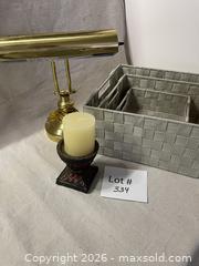 MaxSold Auction: Storage Baskets/Brass Desk Lamp - East Fallowfield Township (Pennsylvania, USA) SELLER MANAGED Downsizing Online Auction - Mink Hollow Road