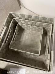 MaxSold Auction: Storage Baskets/Brass Desk Lamp - East Fallowfield Township (Pennsylvania, USA) SELLER MANAGED Downsizing Online Auction - Mink Hollow Road