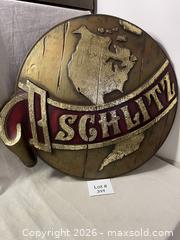 MaxSold Auction: Vintage Collectible Embossograph Plastic 1972 Jos. Schlitz Brewing Co. Hanging Advertising Sign - East Fallowfield Township (Pennsylvania, USA) SELLER MANAGED Downsizing Online Auction - Mink Hollow Road