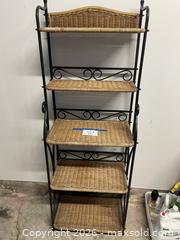 MaxSold Auction: Wicker & Wrought Iron Bakers Rack - East Fallowfield Township (Pennsylvania, USA) SELLER MANAGED Downsizing Online Auction - Mink Hollow Road