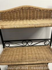 MaxSold Auction: Wicker & Wrought Iron Bakers Rack - East Fallowfield Township (Pennsylvania, USA) SELLER MANAGED Downsizing Online Auction - Mink Hollow Road