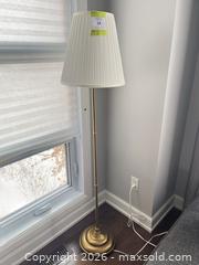 MaxSold Auction: IKEA ÅRSTID floor lamp in brass with a white pleated shade - Ottawa (Ontario, Canada) PARTNER MANAGED Downsizing Online Auction - Gladwin Crescent