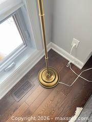 MaxSold Auction: IKEA ÅRSTID floor lamp in brass with a white pleated shade - Ottawa (Ontario, Canada) PARTNER MANAGED Downsizing Online Auction - Gladwin Crescent
