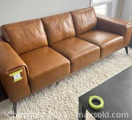 MaxSold Auction: Leather Sofa in Cognac - Ottawa (Ontario, Canada) PARTNER MANAGED Downsizing Online Auction - Gladwin Crescent