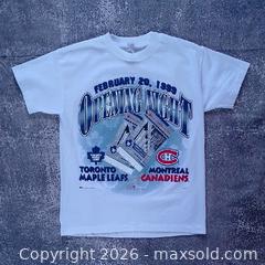 MaxSold Auction: Vintage 1999 Toronto Maple Leafs vs Montreal Canadiens Opening Night Tee – Medium – White - Toronto (Ontario, Canada) SELLER MANAGED Reseller Online Auction - Esandar Drive (STORAGE)